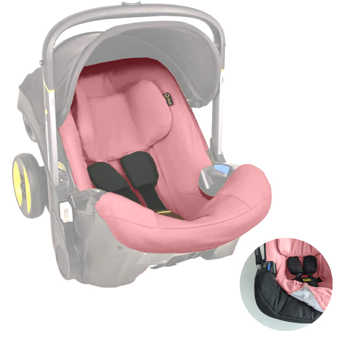 Pink top doona stroller