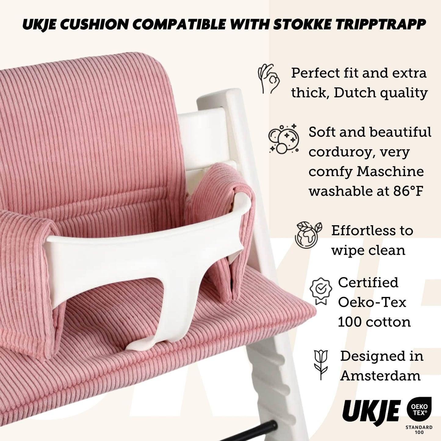 Stokke cushion pink corduroy