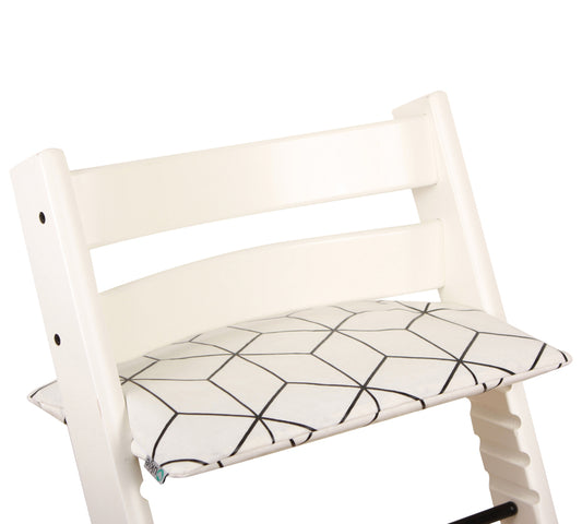 Chair Cushion | Stokke TrippTrapp | White Geometric